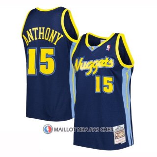 Maillot Denver Nuggets Carmelo Anthony NO 15 Mitchell & Ness 2006-07 Bleu