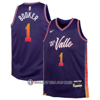 Maillot Enfant Phoenix Suns Devin Booker NO 1 Ville 2023-24 Volet