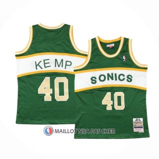 Maillot Enfant Seattle Supersonics Shawn Kemp NO 40 Historic Retro Vert