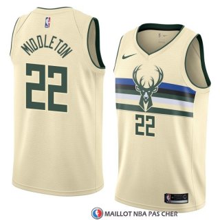 Maillot Milwaukee Bucks Khris Middleton Ville 2018 Crema