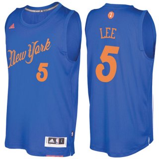 Maillot Navidad 2016 Courtney Lee Knicks 5 Bleu