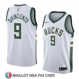 Maillot Milwaukee Bucks Donte Divincenzo No 9 Association 2018 Blanc