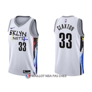 Maillot Brooklyn Nets Nicolas Claxton NO 33 Ville 2022-23 Blanc