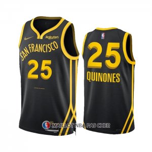Maillot Golden State Warriors Lester Quinones NO 25 Ville 2023-24 Noir