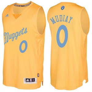 Maillot Navidad 2016 Nuggets Emmanuel Mudiay 0 Blond  Maillot Navidad 2016 Nuggets Emmanuel Mudiay 0 Blond