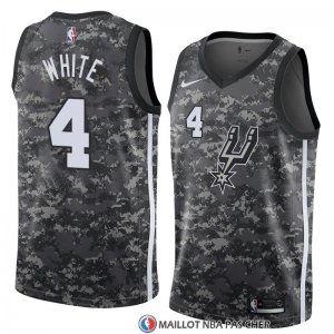 Maillot San Antonio Spurs Derrick White Ville 2018 Gris