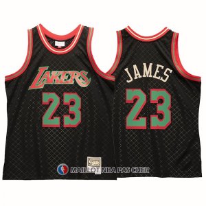 Maillot Los Angeles Lakers LeBron James NO 23 Mitchell & Ness 2018-19 Noir