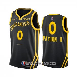 Maillot Golden State Warriors Gary Payton II NO 0 Ville 2023-24 Noir