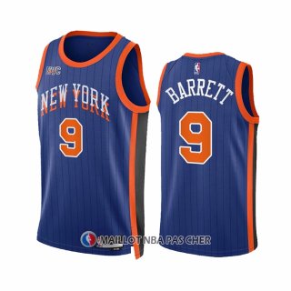 Maillot New York Knicks RJ Barrett NO 9 Ville 2023-24 Bleu