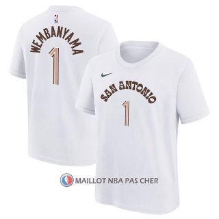 Maillot Manche Courte San Antonio Spurs Victor Wembanyama Ville 2023-24 Blanc
