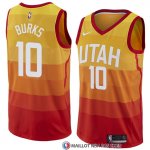 Maillot Utah Jazz Alec Burks Ville 2018 Jaune