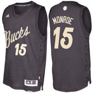 Maillot Navidad 2016 Greg Monroe Bucks 15 Noir