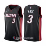 Maillot Miami Heat Victor Dwyane Wade NO 3 Icon Noir