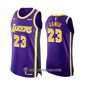 Maillot Los Angeles Lakers LeBron James NO 23 Statement Authentique Volet