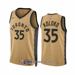 Maillot Toronto Raptors Christian Koloko NO 35 Ville 2023-24 Or