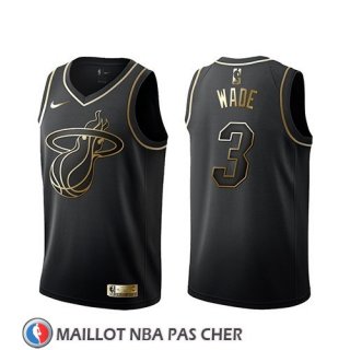 Maillot Golden Edition Miami Heat Dwyane Wade Noir