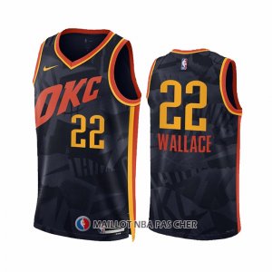 Maillot Oklahoma City Thunder Cason Wallace NO 22 Ville 2023-24 Noir