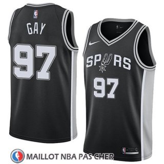 Maillot San Antonio Spurs Rudy Gay No 97 Icon 2018 Noir