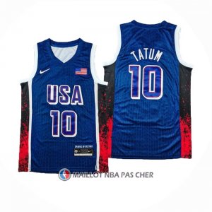 Maillot USA 2024 Jayson Tatum NO 10 Bleu1