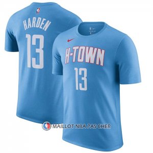 Maillot Manche Courte Houston Rockets James Harden Ville 2020-21 Bleu