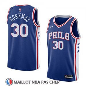 Maillot Philadelphia 76ers Furkan Korkmaz No 30 Icon 2018 Bleu