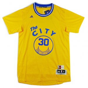 Maillot City Manche Courte Warriors City Curry 30 Jaune