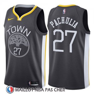 Maillot Golden State Warriors Mens Zaza Pachulia 27 Statement 2017-18 Gris