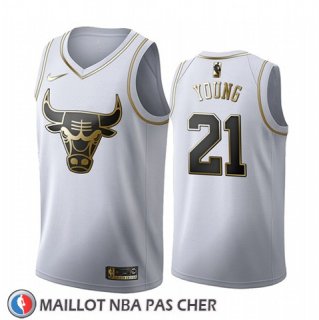 Maillot Golden Edition Chicago Bulls Thaddeus Young 2019-20 Blanc