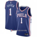 Maillot Philadelphia 76ers James Harden NO 1 Icon Bleu