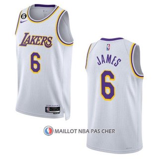 Maillot Los Angeles Lakers LeBron James NO 6 Association 2022-23 Blanc