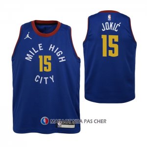 Maillot Enfant Denver Nuggets Nikola Jokic NO 15 Statement Bleu