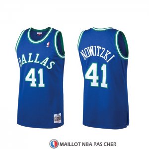 Maillot Dallas Mavericks Dirk Nowitzki Mitchell & Ness Hardwood Classics Bleu