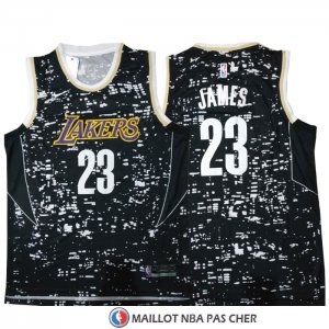 Maillot Luces de La Ville Los Angeles Lakers Lebron James Noir