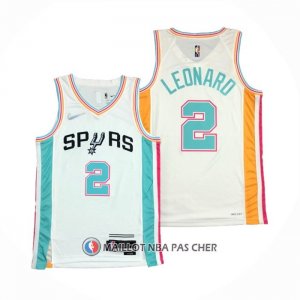 Maillot San Antonio Spurs Kawhi Leonard NO 2 Ville 2021-22 Blanc