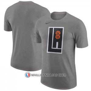 Maillot Manche Courte Los Angeles Clippers Ville 2023-24 Gris