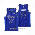 Maillot Dallas Mavericks Luka Doncic NO 77 Fashion Royalty Bleu