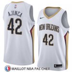 Maillot New Orleans Pelicans Alexis Ajinca No 42 Association 2018 Blanc