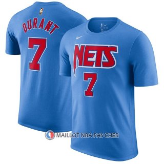 Maillot Manche Courte Brooklyn Nets Kevin Durant Hardwood Classics Bleu