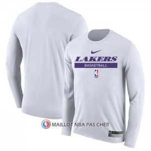 Maillot Manches Longues Los Angeles Lakers Practice Performance 2022-23 Blanc