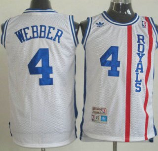 Maillot ABA de Webber Sacramento Kings #4 Blanc