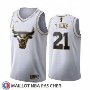 Maillot Golden Edition Chicago Bulls Thaddeus Young 2019-20 Blanc