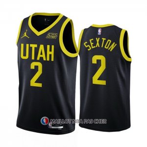 Maillot Utah Jazz Collin Sexton NO 2 Statement 2022-23 Noir