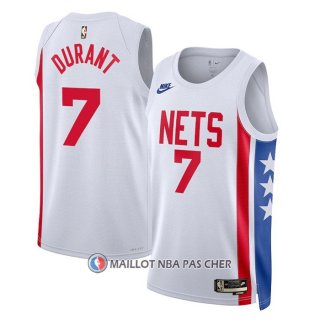 Maillot Brooklyn Nets Kevin Durant NO 7 Classic 2022-23 Blanc