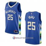 Maillot Milwaukee Bucks Serge Ibaka NO 25 Ville 2022-23 Bleu