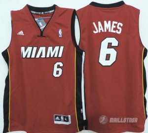 Maillot Enfant de James Miami Heat #6 Rouge