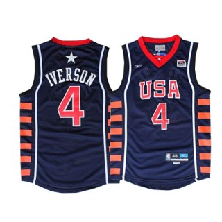 Maillot USA 2004 Allen Iverson 4 Noir
