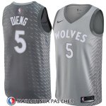 Maillot Minnesota Timberwolves Gorgui Dieng No 5 Ciudad 2018 Gris
