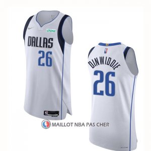 Maillot Dallas Mavericks Spencer Dinwiddie NO 26 Association Authentique Blanc
