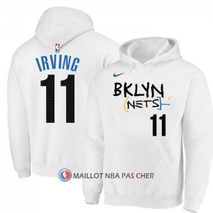 Veste a Capuche Brooklyn Nets Kyrie Irving Ville 2022-23 Blanc