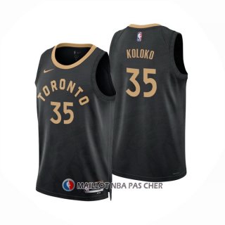 Maillot Tornto Raptors Christian Koloko NO 35 Ville 2022-23 Noir